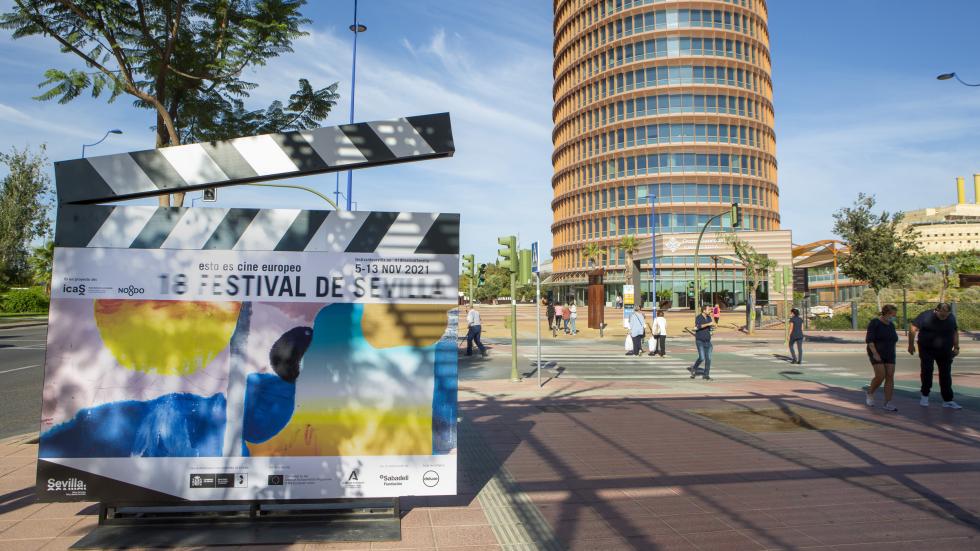 Clapperboard in Torre Sevilla